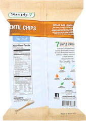 SIMPLY 7: Lentil Chips Sea Salt Just A Pinch, 4 oz