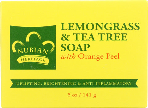 NUBIAN HERITAGE: Bar Soap Lemongrass and Tea Tree with Orange Peel, 5 oz