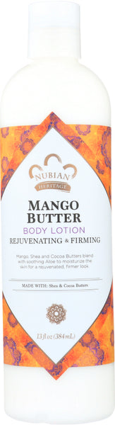 NUBIAN HERITAGE: Lotion Mango And Shea Butter with Vitamin C, 13 oz