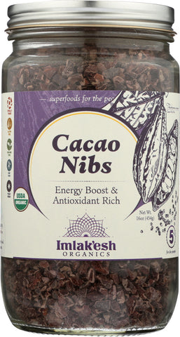 IMLAKESH ORGANICS: Cacao Nibs Organic, 16 oz
