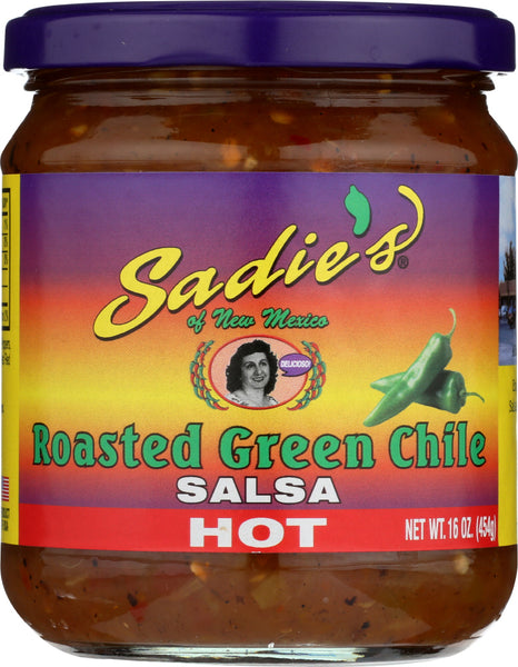 SADIE: Salsa Hot Roasted Green Chile, 16 oz