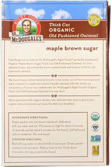 DR MCDOUGALLS: Organic Maple Brown Sugar Old Fashioned Oatmeal, 8.4 oz