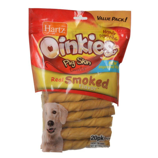 Hartz Oinkies Pig Skin Twists - Real Smoked Flavor