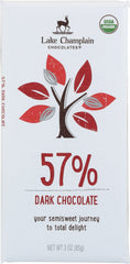 LAKE CHAMPLAIN CHOCOLATES: Chocolate Bar Dark 57%, 3 oz