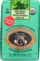 JEREMIAHS PICK COFFEE: Water Process Decaf Ground Coffee, 10 oz