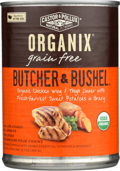 CASTOR & POLLUX: Dog Food Can Organic Butcher and Bushel Chicken Wing, 12.7 oz