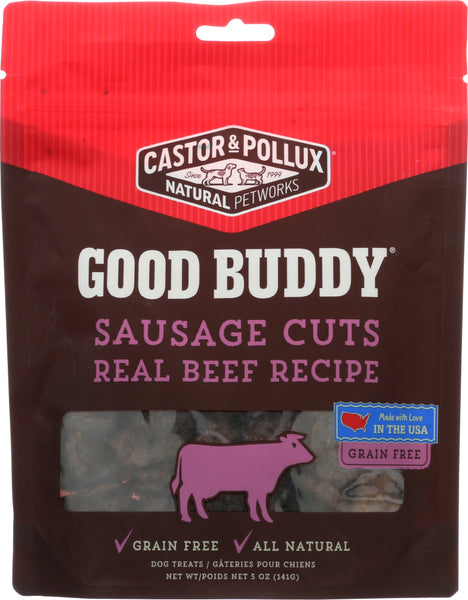 CASTOR & POLLUX: Good Buddy Sausage Cuts Dog Treats Real Beef Recipe 5 Oz