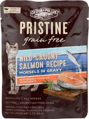 CASTOR & POLLUX: Pristine Grain Free Wild-Caught Salmon Recipe Morsels In Gravy 3 Oz