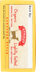 STRAUS: Organic Lightly Salted European Style Butter, 8 oz