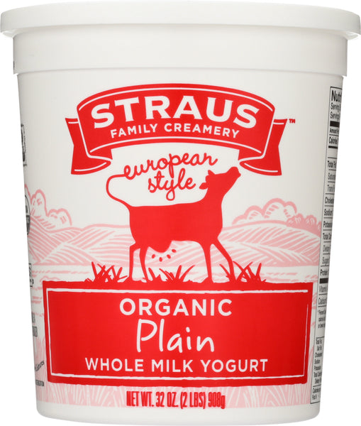 STRAUS: Organic Plain Whole Milk Yogurt, 32 oz