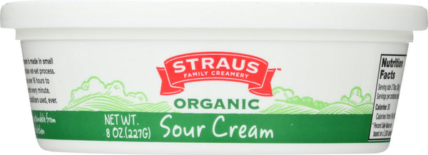 STRAUS: Organic Sour Cream, 8 oz