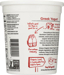 STRAUS: Organic Plain Whole Greek Yogurt, 32 oz