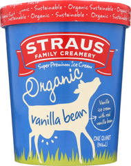 STRAUS: Organic Vanilla Bean Ice Cream, 1 quart