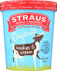 STRAUS: Cookies And Cream Ice Cream, 32 oz