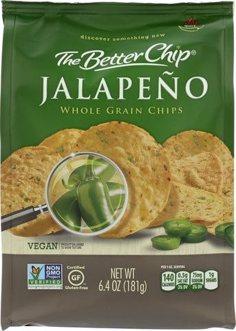 THE BETTER CHIP: Jalapeno Whole Grain Chips, 6.4 oz