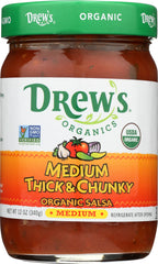 DREW'S: Organic Thick & Chunky Medium Salsa, 12 oz