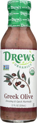DREW'S: All Natural Dressing & Quick Marinade Greek Olive, 12 oz