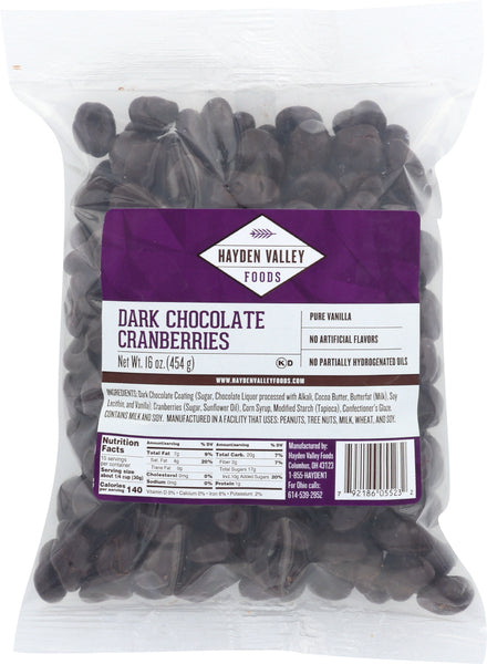 TROPICAL: Dark Chocolate Cranberries, 16 oz