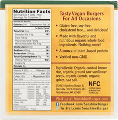 SUNSHINE BURGER: Organic Garden Herb Veggie Burger, 8 oz