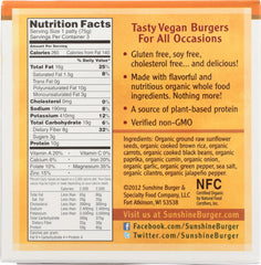 SUNSHINE BURGER: Organic Black Bean Southwest Veggie Burger, 8 oz