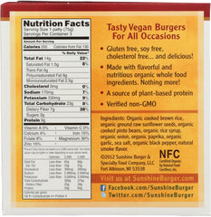 SUNSHINE BURGER: Organic Barbecue Veggie Burger, 8 oz