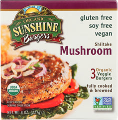 SUNSHINE BURGER: Shiitake Mushroom Veggie Burger, 8 oz