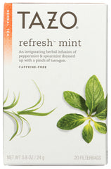 TAZO: Herbal Tea Refresh Mint Caffeine-Free 20 Tea Bags, 0.8 oz