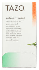 TAZO: Herbal Tea Refresh Mint Caffeine-Free 20 Tea Bags, 0.8 oz