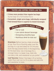 TEECCINO: Chicory Herbal Tea Medium Roast Caffeine Free Hazelnut 10 Tea Bags, 2.12 Oz