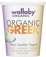 WALLABY: Organic Aussie Greek Plain Lowfat Yogurt, 32 oz