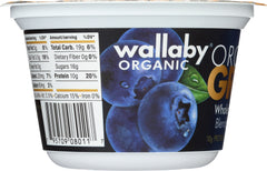 WALLABY: Organic Aussie Greek Whole Milk Yogurt Blueberry, 5.30 oz