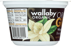 WALLABY: Aussie Greek Whole Milk Vanilla Bean Yogurt, 5.30 oz