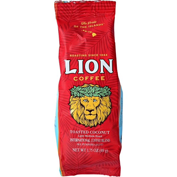 LION COFFEE: Coffee Toasted Coconut, 1.75 oz