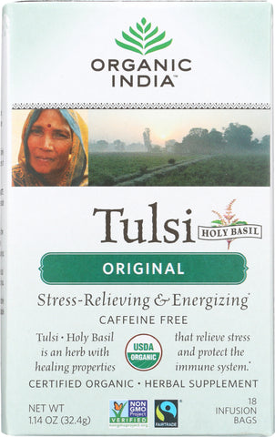 ORGANIC INDIA: Original Tulsi Tea, 18 Tea Bags, 1.14 oz