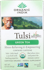 ORGANIC INDIA: Tulsi Green Tea, 18 Tea Bags, 1.21 oz