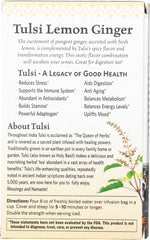 ORGANIC INDIA: Tulsi Lemon Ginger Tea, 18 Tea Bags, 1.27 oz