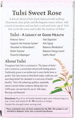 ORGANIC INDIA: Tea Tulsi Sweet Rose, 18 bg