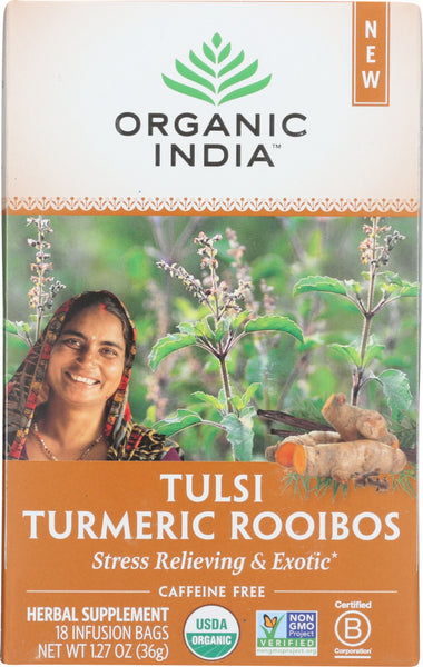 ORGANIC INDIA: Turmeric Rooibos Infusion Tea, 18 bg