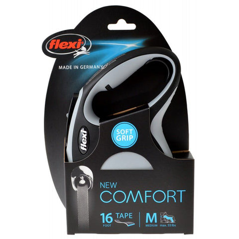 Flexi New Comfort Retractable Tape Leash - Gray