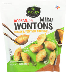 BIBIGO: Korean Style Mini Wontons Chicken and Vegetable Dumplings, 24 oz