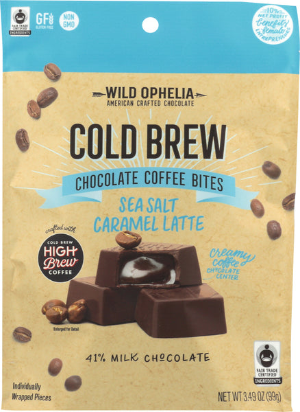 WILD OPHELIA: Bites Cold Brew Sea Salt Caramel, 3.49 oz