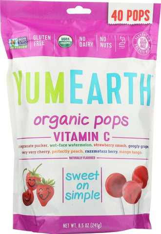 YUMEARTH: Organics, Organic Vitamin C Pops 40+ Pops, 8.5 oz