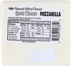 NATURAL VALLEY: Goat Cheese Mozzarella, 8 oz