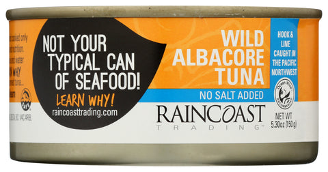 RAINCOAST TRADING: Albacore Tuna No Salt Added, 5.65 oz