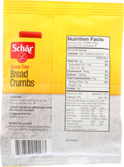 SCHAR: Gluten-Free Wheat-Free Bread Crumbs, 8.8 Oz