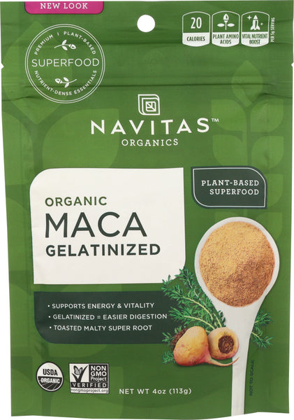 NAVITAS: Maca Powder Gelatinized Organic, 4 oz