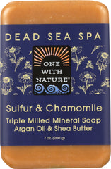 ONE WITH NATURE: Sulfur & Chamomile Triple Milled Mineral Soap Sulfur & Chamomile, 7 oz