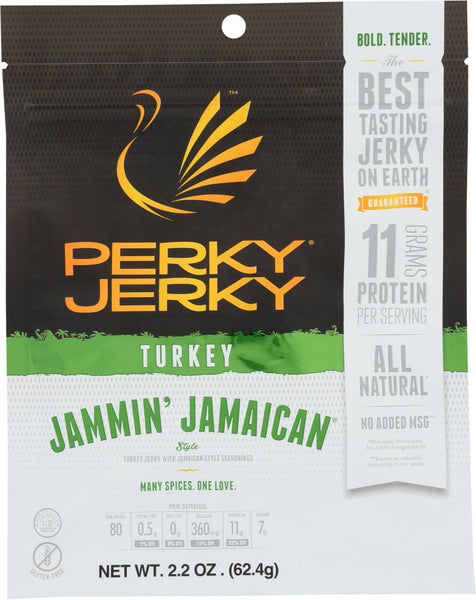 PERKY JERKY: Jerky Turkey Jamaican Style, 2.2 oz