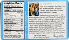HENRY & LISA'S: Natural Seafood Wild Sardines Extra Virgin Olive Oil, 4.25 oz