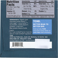 TCHO: Chocolate Bar Dark Coconut Crisp Organic, 2.5 oz